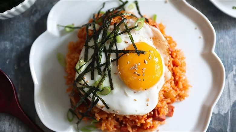 Kimchi Fried Rice With Spam