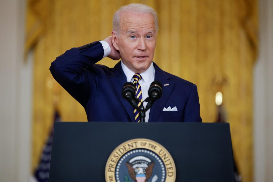 Joe Biden lors d&#39;une presse de conf&#xe9;rence &#xe0; la Maison Blanche le 19 janvier 2022  - CHIP SOMODEVILLA / GETTY IMAGES NORTH AMERICA / Getty Images via AFP