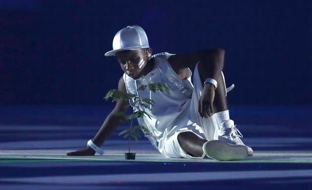 The moment climate change was front and centre at the Olympics  (Photo: Stefan Wermuth / Reuters)