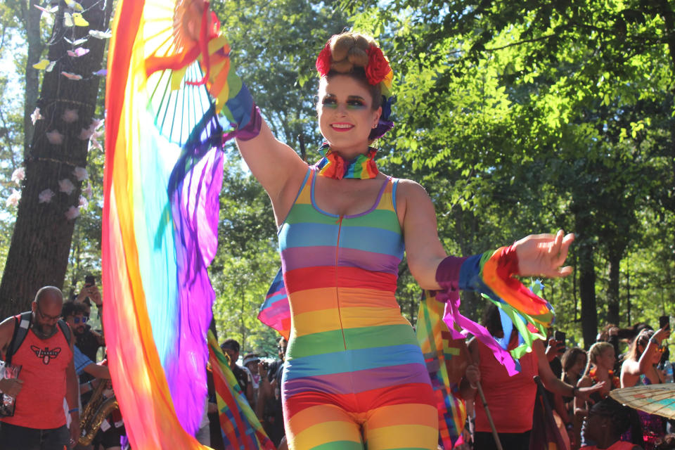 Delaware Pride Festival turns 26 in downtown Dover on Saturday, June 10. Pictured is a reveler at Firefly's inaugural Pride Parade in 2021.