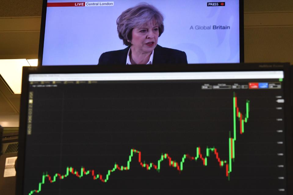 A big test: Traders and analysts expect volatility in the pound as MPs vote on Theresa May’s draft Brexit deal. Photo: BEN STANSALL/AFP/Getty Images.