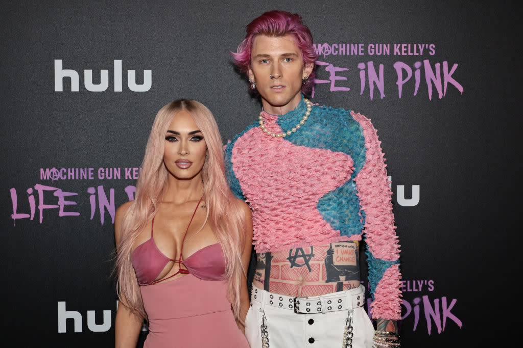 Megan Fox and Machine Gun Kelly pictured on June 27 in New York City. (Photo: Jamie McCarthy/Getty Images)