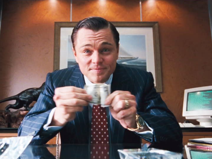 Wolf of Wall Street dollar bill money