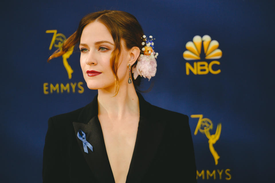 Evan Rachel Wood arrives at the 70th Emmy Awards on Sept. 17, 2018, in Los Angeles. (Photo: Matt Winkelmeyer/Getty Images)