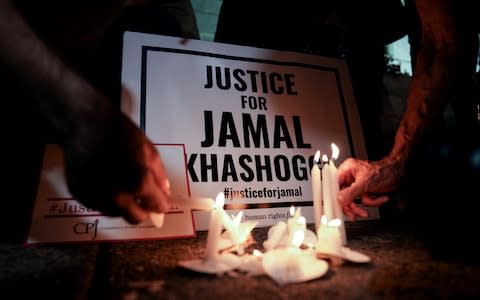 A vigil for Jamal Khashoggi - Credit: &nbsp;REUTERS/Sarah Silbiger