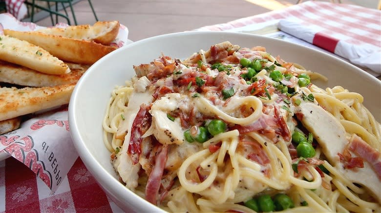 Chicken Carbonara on plate