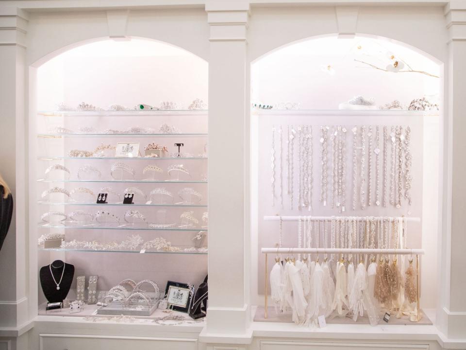 Shelves full of jewelry at Kleinfeld.