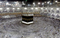 <p>Muslim pilgrims circle the Kaaba at the Grand mosque ahead of the annual hajj pilgrimage, in Mecca, Saudi Arabia, Aug. 26, 2017. (Photo: Suhaib Salem/Reuters) </p>