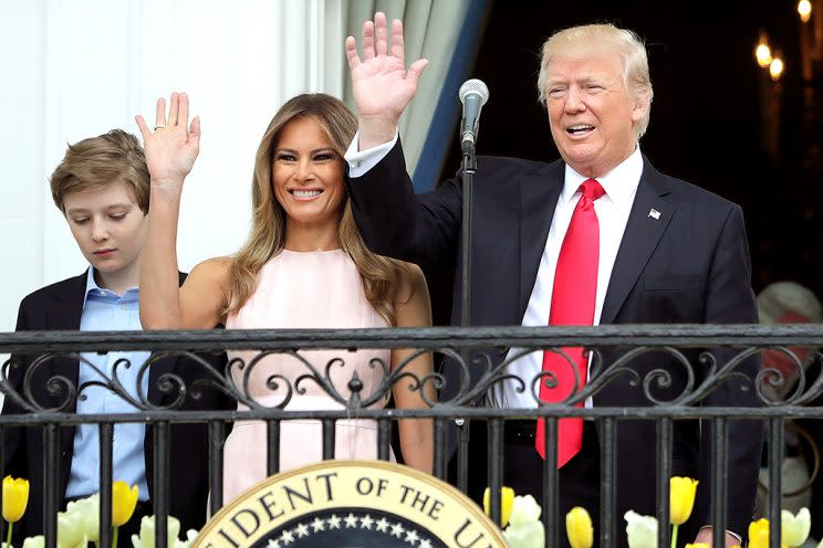 President Trump and first lady Melania Trump attend the Easter Egg Roll at the White House. 