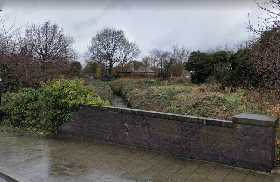The Pool River in Catford, south east London, where a cache of ammunition was found. (Google)