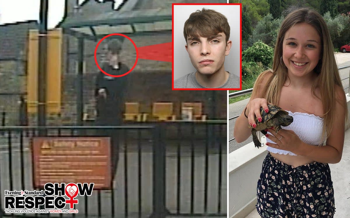 Thomas Griffiths, circled on CCTV footage at the bus stop after knifing Ellie, manifested a desperation to impress  (ES Composite)