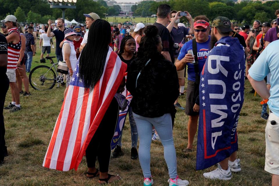 Trump supporters meet during Independence Day celebrations in Washington (REUTERS)