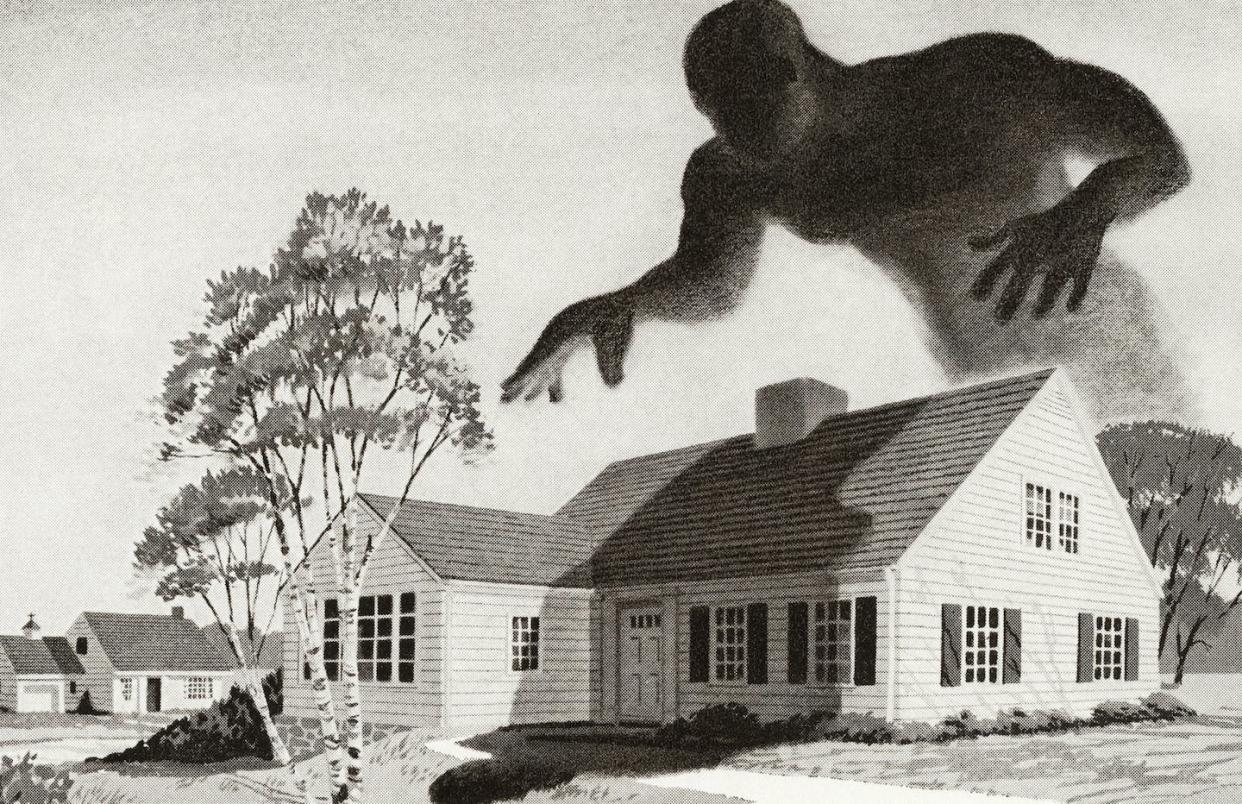 Mortgages can haunt homeowners. <a href="https://www.gettyimages.com/detail/news-photo/illustration-of-a-mortgage-monster-looming-over-a-family-news-photo/584042598?phrase=mortgage%20homes&adppopup=true" rel="nofollow noopener" target="_blank" data-ylk="slk:GraphicaArtis/Getty Images;elm:context_link;itc:0;sec:content-canvas" class="link ">GraphicaArtis/Getty Images</a>