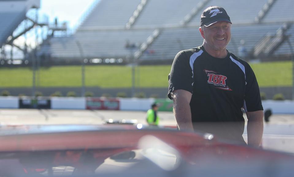 Tommy Baldwin Jr., owner of the No. 7 John Blewett Inc. Modified, during practice for the Virginia is for Racing Lovers 200 at Martinsville Speedway on Oct. 27, 2022. (Adam Fenwick/NASCAR)