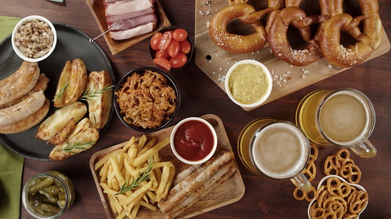 An assortment of German cuisine