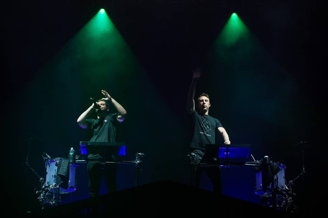 Odesza performs during the Double Major concert event at Civic Stadium May 18, 2019, in Bellingham. Tickets for for the electronic music juggernaut at Climate Pledge Arena in Seattle are nearly sold out for July 29-31.
