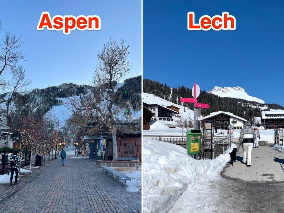 Both author's found their respective ski towns to be easily accessible on foot.