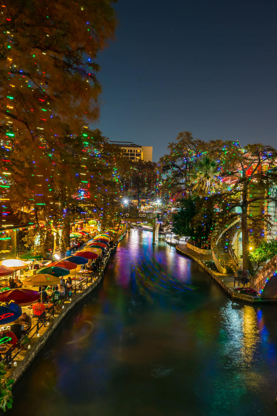 Holiday Lights on the River Walk in San Antonio, Texas