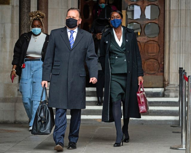 Novlett Robyn Williams leaves the Court of Appeal with Victor Marshall from the Police Superintendents Association