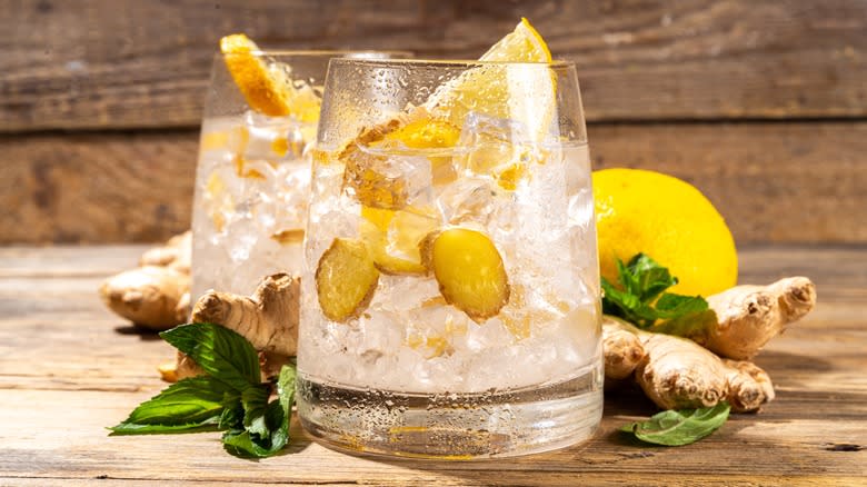 Ginger ale in glass