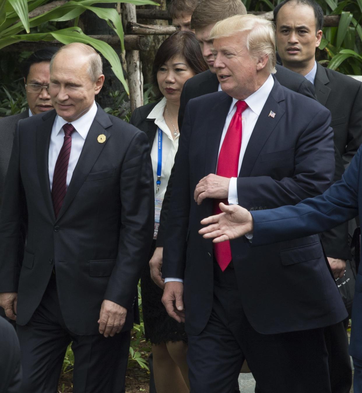 Putin and Trump at the Apec Summit in Vietnam in November (Rex)