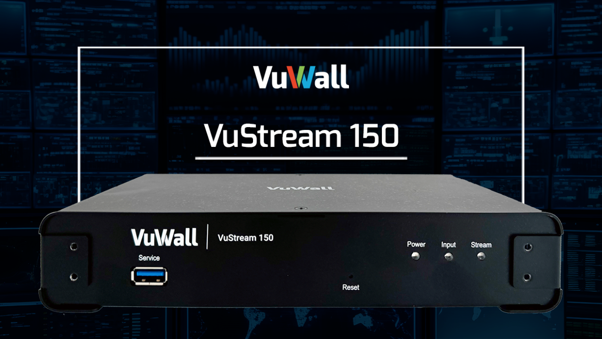  The VuWall VuStream 150 H.265 video encoder seamlessly integrates with PAK video wall, KVM nodes and VuScape controllers. 