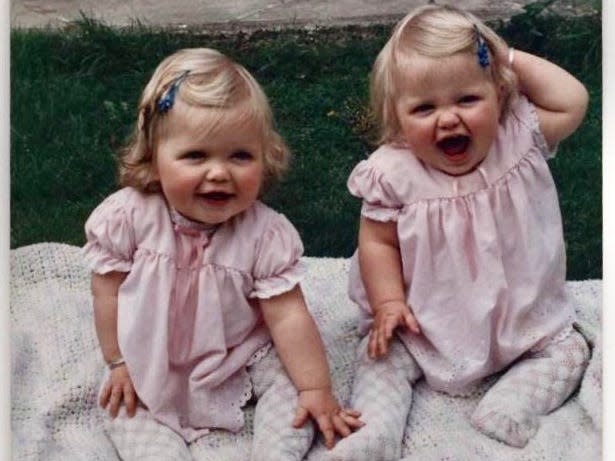 Helen and Deirdre O'Neill as toddlers.