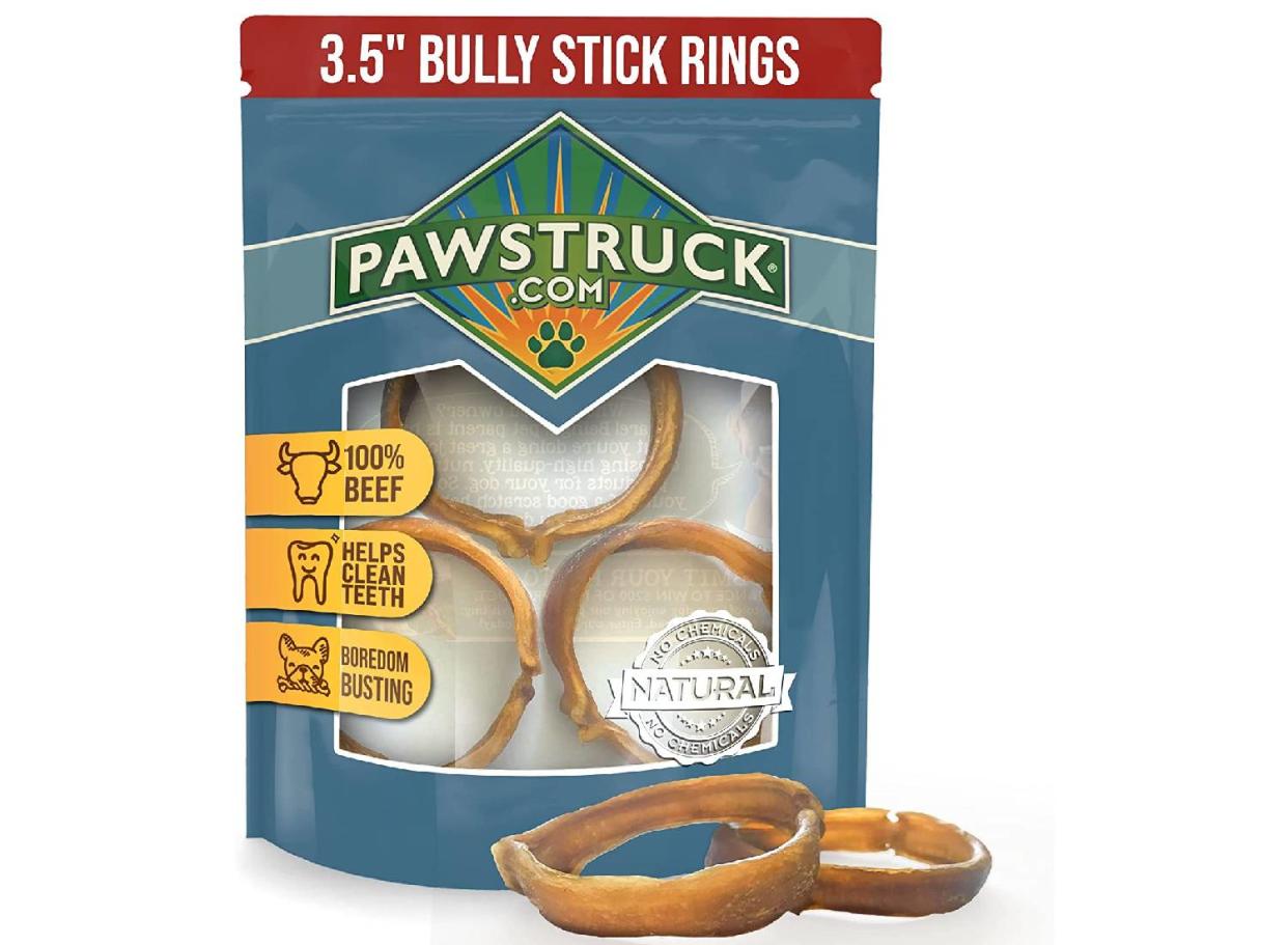 Your dog will happily gnaw away for hours thanks to these scrumptious, tartar-fighting chews. (Source: Amazon)