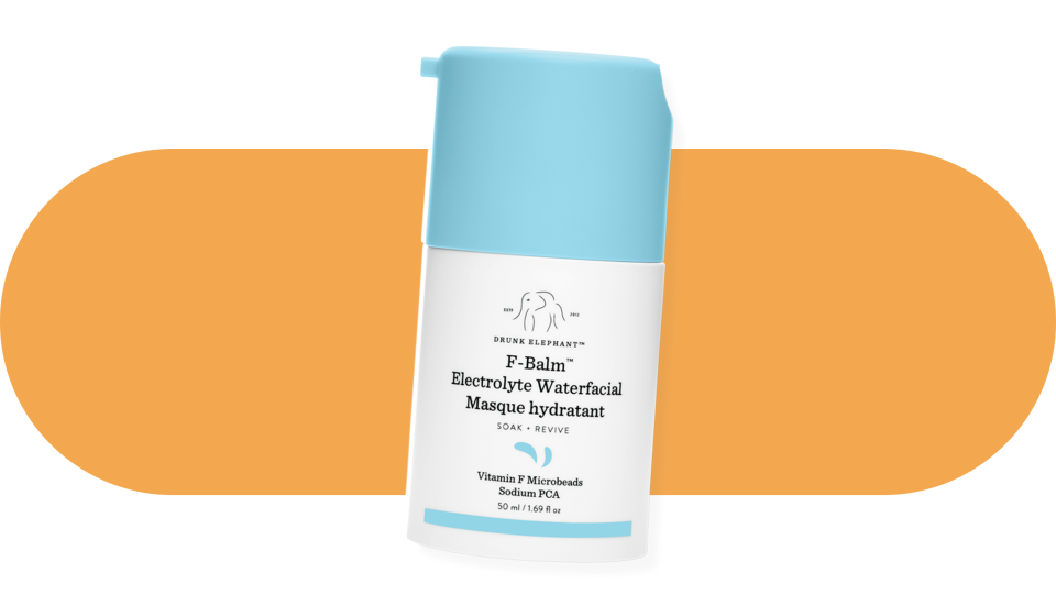 Acquire hydration with a cooling sensation with the Drunk Elephant F-Balm Electrolyte Waterfacial Mask.