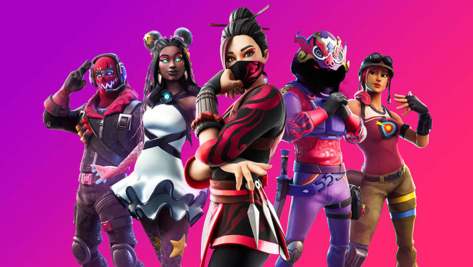 Five characters from Epic Games' Fortnite