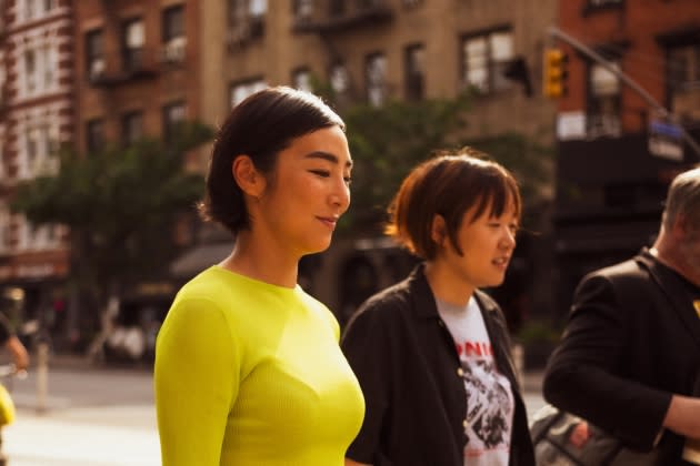 Greta Lee with Celine Song in LES, New York June 20 2023 - Credit: Photographs by Yè Fan