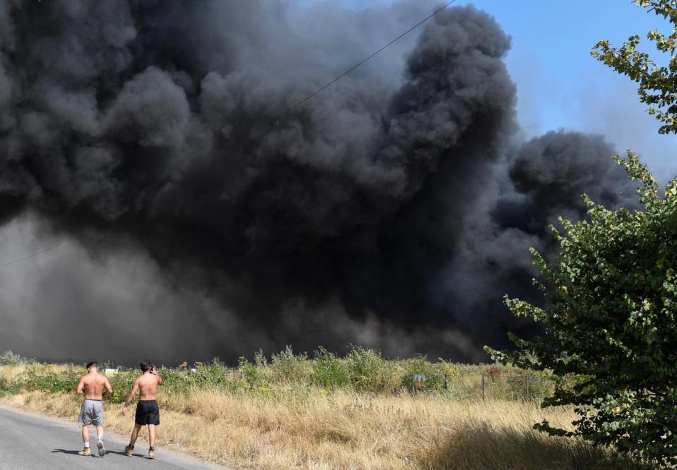 Grass fires broke out around greater London fuelled by the extreme heat in July (REUTERS)