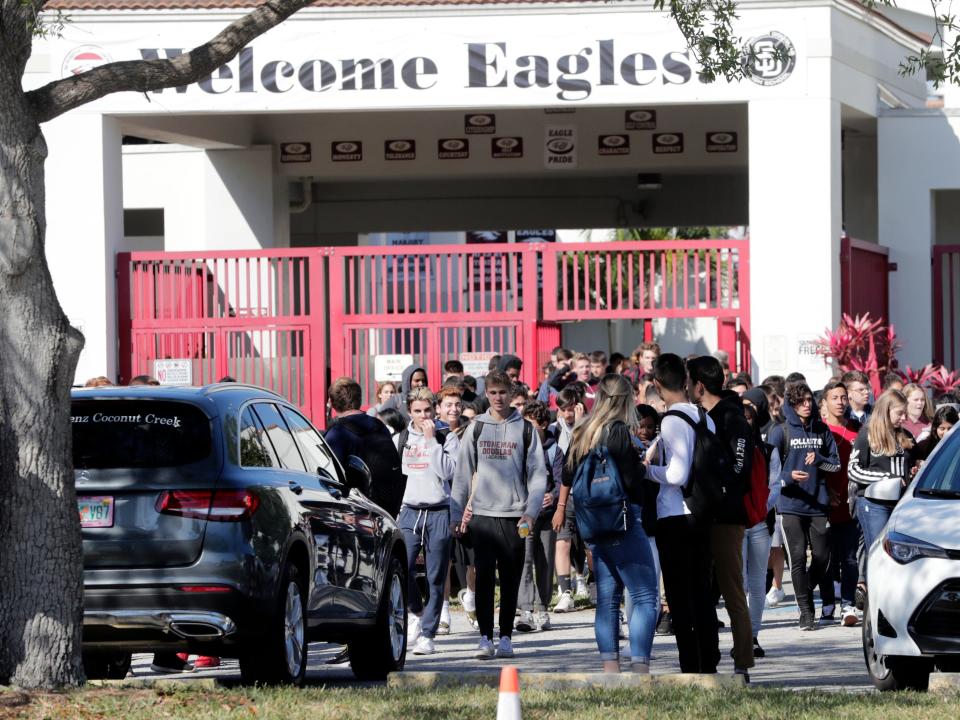 A student walkout at Marjory Stoneman Douglas High School.