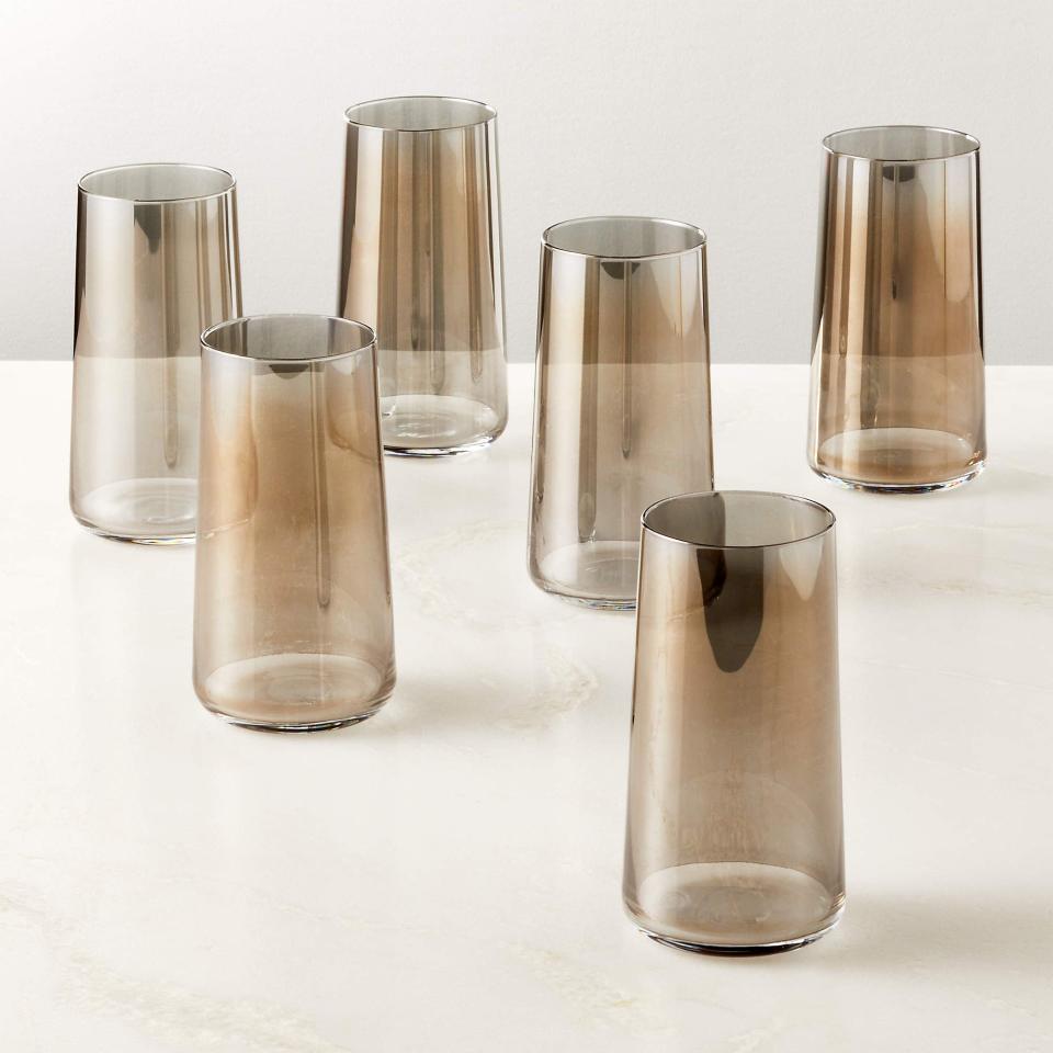 <p><strong>CB2</strong></p><p>cb2.com</p><p><strong>$35.70</strong></p><p>Everything needs to have a polished look in Cox’s home and that includes the dishes. “CB2 has really great basic glasses,” says Cox. These CB2 Neat Smoke Glasses have the clean and sophisticated that Cox loves for her home. </p>