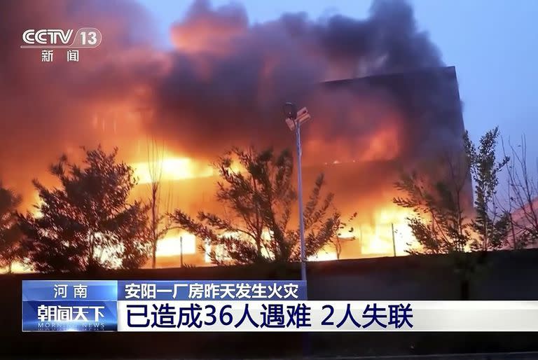 China; incendio; mundo; Anyang;