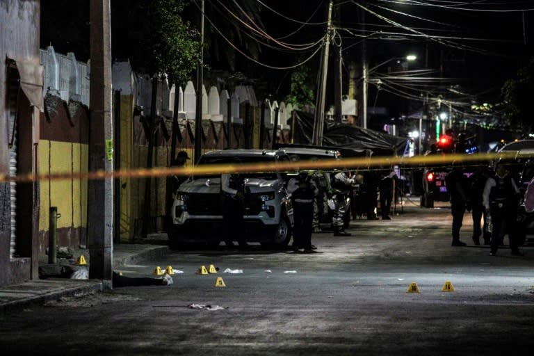 The body of Gisela Gaytan, candidate for mayor of the Mexican city of Celaya, lies on a street after she was gunned down while campaigning (Oscar Ortega)