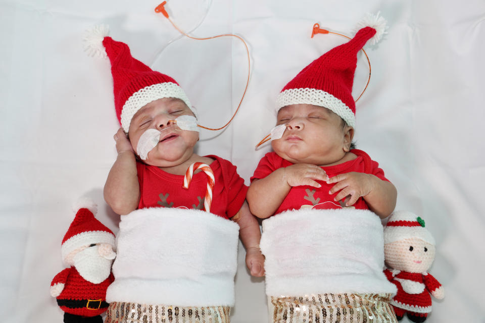 The twins will be enjoying their first ever Christmas with their big sister. Source: Mater