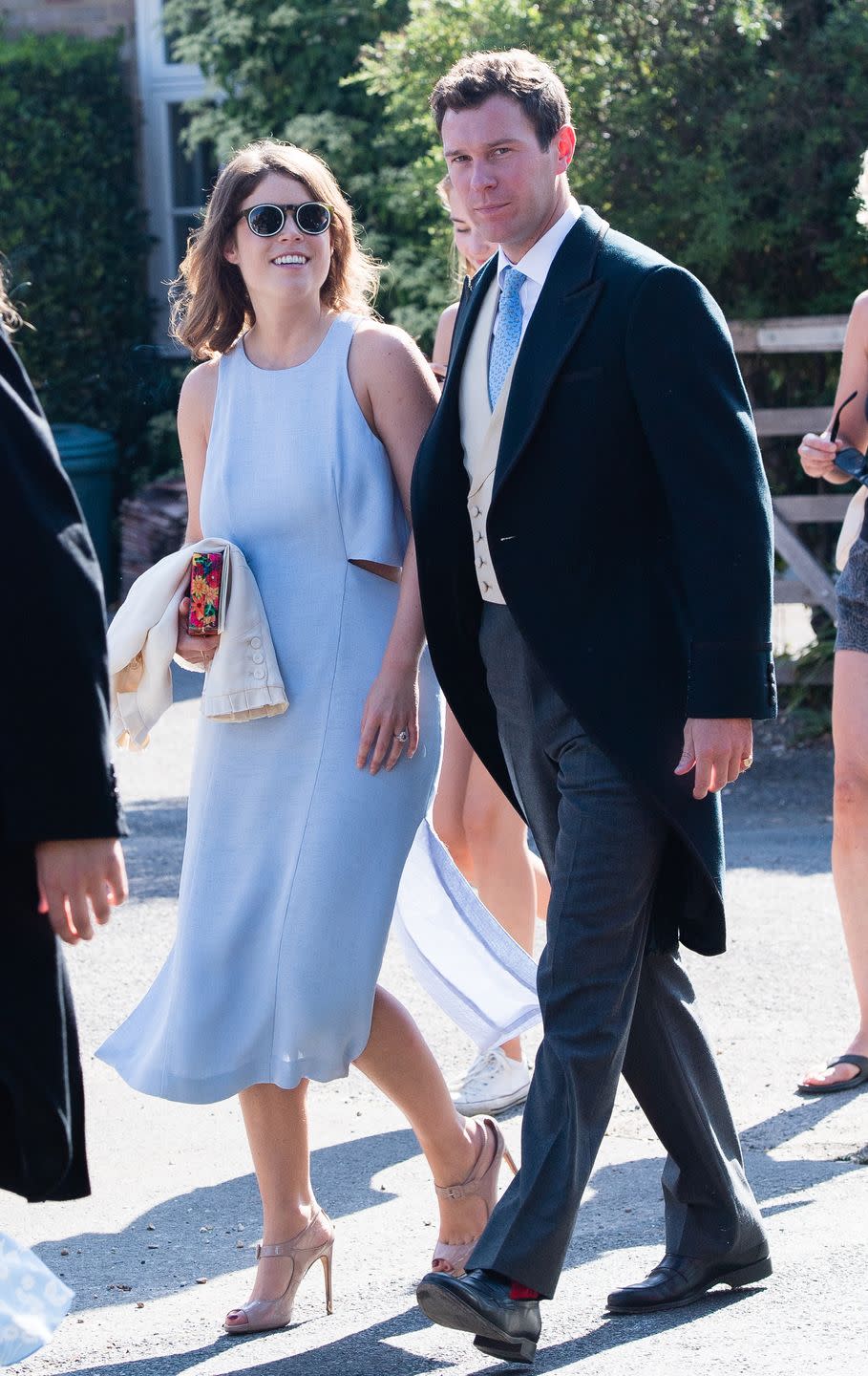 <p>Princess Eugenie and her husband-to-be stepped out to attend Charlie van Straubenzee's wedding <a href="https://www.townandcountrymag.com/society/tradition/g22643426/prince-harry-meghan-markle-charlie-van-straubenzee-daisy-jenks-wedding-photos/" rel="nofollow noopener" target="_blank" data-ylk="slk:alongside;elm:context_link;itc:0;sec:content-canvas" class="link ">alongside</a> Prince Harry, who served as best man, and Meghan Markle. </p>