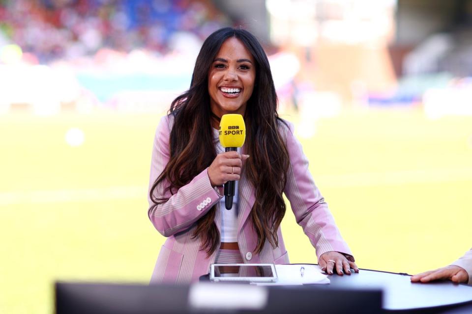 After a successful career for the Lionesses, Alex Scott hosts of one of the BBC’s flagship sports shows, Football Focus, she also fronts daytime quiz The Tournament (Getty Images)