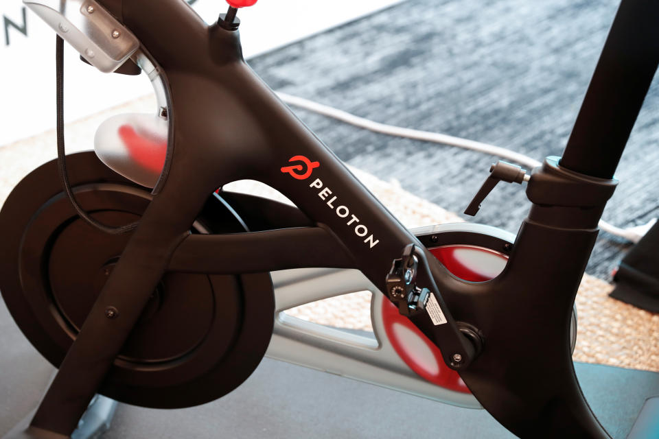 A Peloton exercise bike is seen after the ringing of the opening bell for the company's IPO at the Nasdaq Market site in New York City, New York, U.S., September 26, 2019. REUTERS/Shannon Stapleton