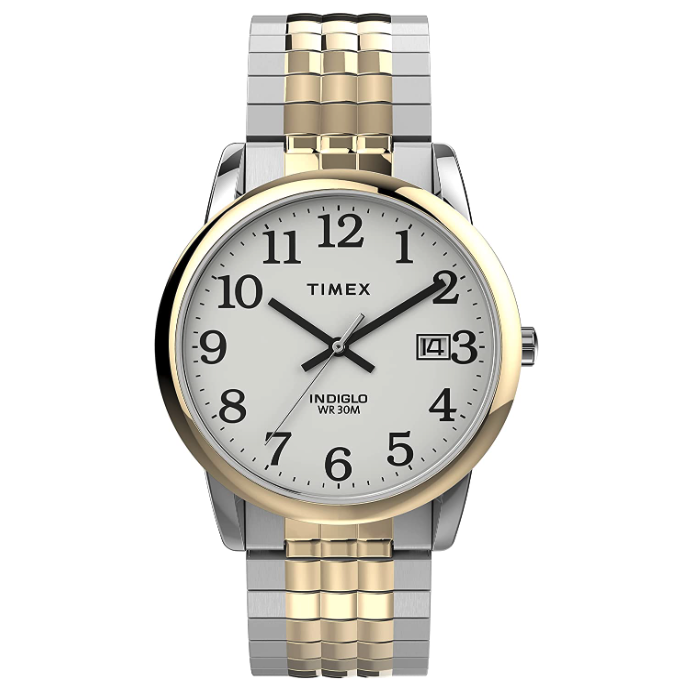 Timex Easy Reader 35mm Stainless Steel Expansion Band Watch. Image via Amazon.