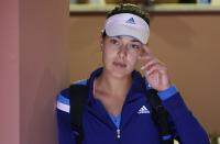 Ana Ivanovic of Serbia looks on before the start of her women's singles match against Maria Sharapova at the Rome Masters tennis tournament May 15, 2014. REUTERS/Max Rossi (ITALY - Tags: SPORT TENNIS)