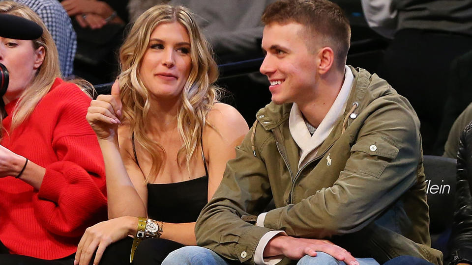 Eugenie Bouchard and John Goehrke, pictured here on a date at an NBA game in 2017.