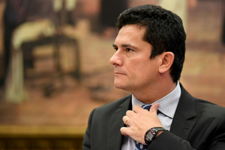 Federal Judge Sergio Moro gestures during a public hearing at the special committee of the Chamber of Deputies that discusses changes in the code of criminal procedure in Brasilia, Brazil, on March 30, 2017