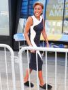 <p>Robin Roberts heads to work at <em>Good Morning America </em>in slippers on Wednesday in N.Y.C. </p>