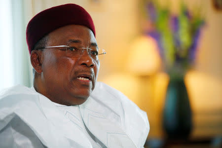 Niger's President Mahamadou Issoufou attends a Reuters interview in Berlin, Germany, August 16, 2018. REUTERS/Hannibal Hanschke