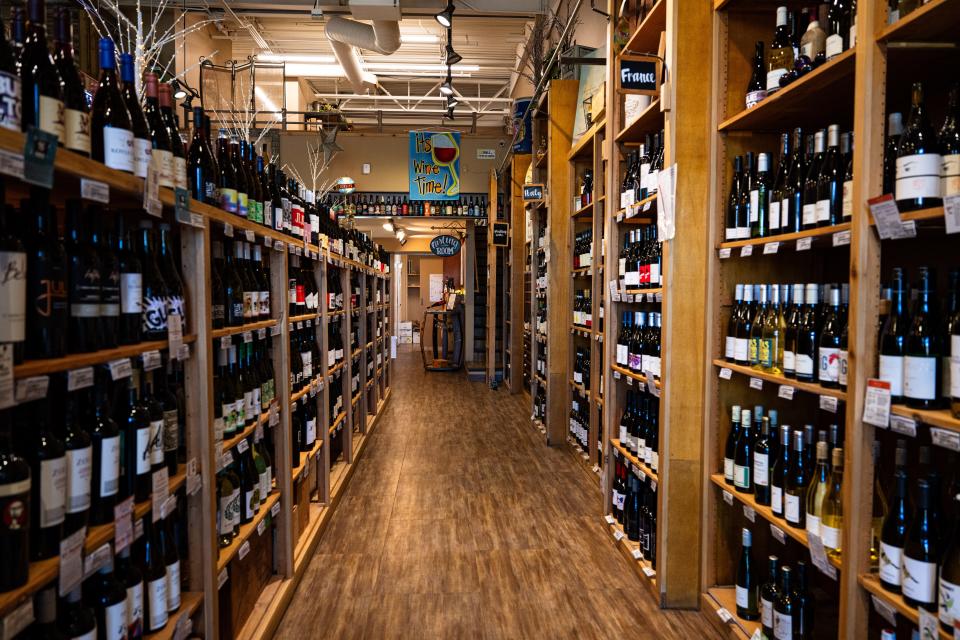 The wine aisle inside Square Beverage in Fort Collins, as pictured on Oct. 6.