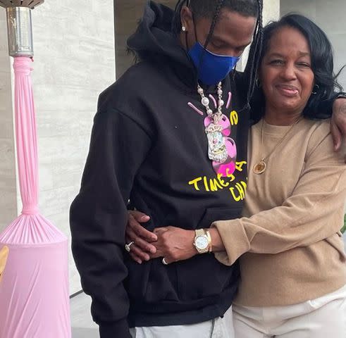 <p>Travis Scott Instagram</p> Travis Scott and his mother Wanda Webster.