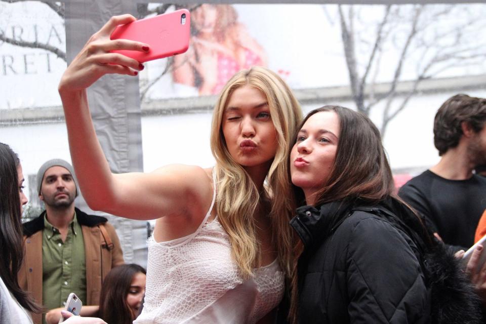 Gigi Hadid and a fan