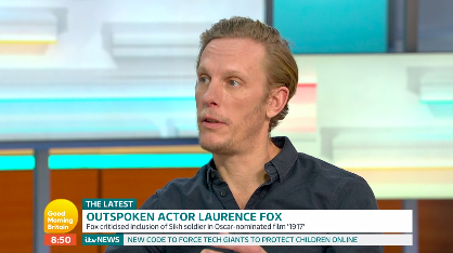 Laurence Fox is worried about death threats but does not regret anything he has said (Credit: ITV)